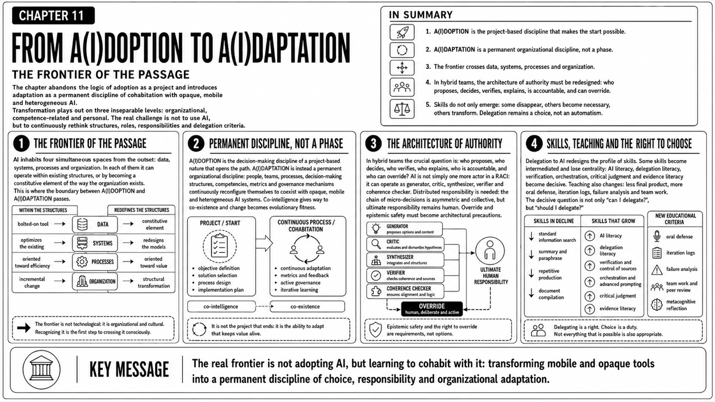 From A(I)DOPTION to A(I)DAPTATION — Chapter infographic map